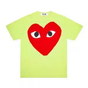 CDG Big Red Heart Green T-Shirt