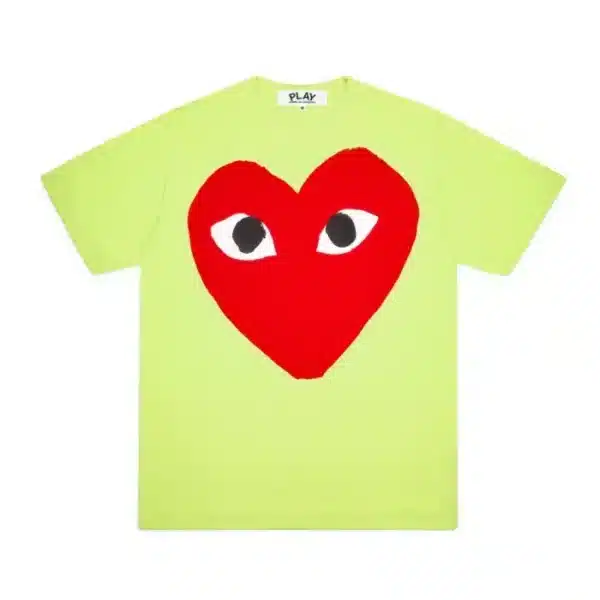 CDG Big Red Heart Green T-Shirt