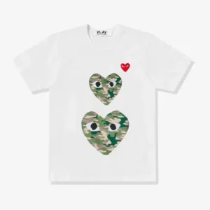 CDG Camouflage Double Heart T-Shirt