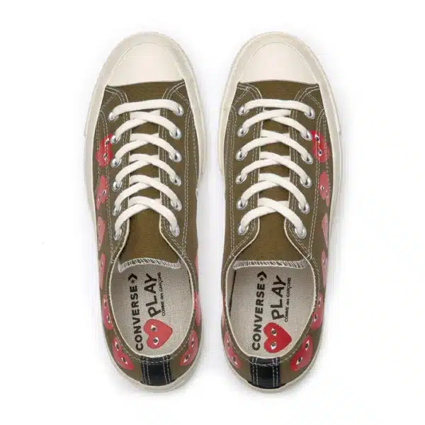 CDG Converse Multi Red Heart Chuck Taylor All Star ’70 Low Top Shoes