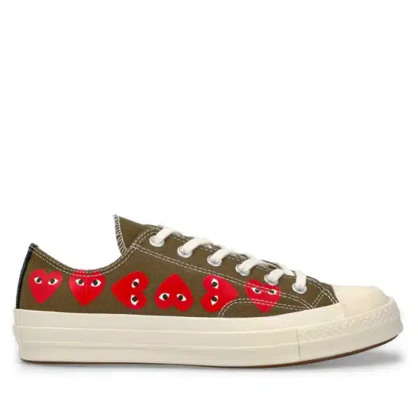 CDG Converse Multi Red Heart Chuck Taylor All Star ’70 Low Top Shoes