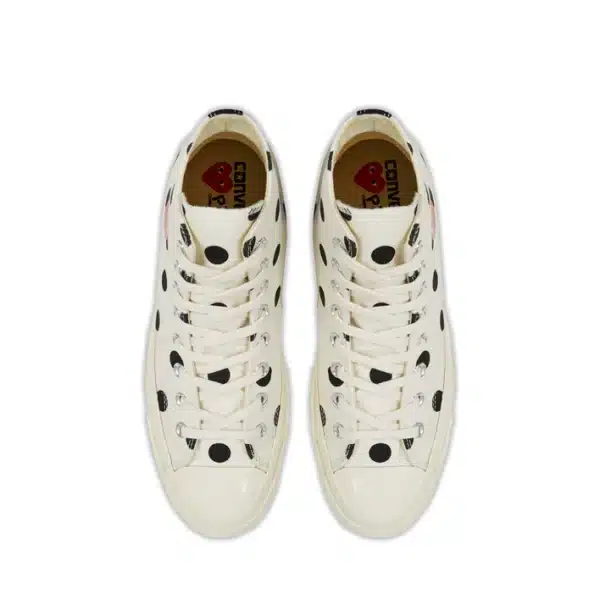 CDG Converse Polka Dot Red Heart Chuck Taylor All Star ’70 High Sneakers