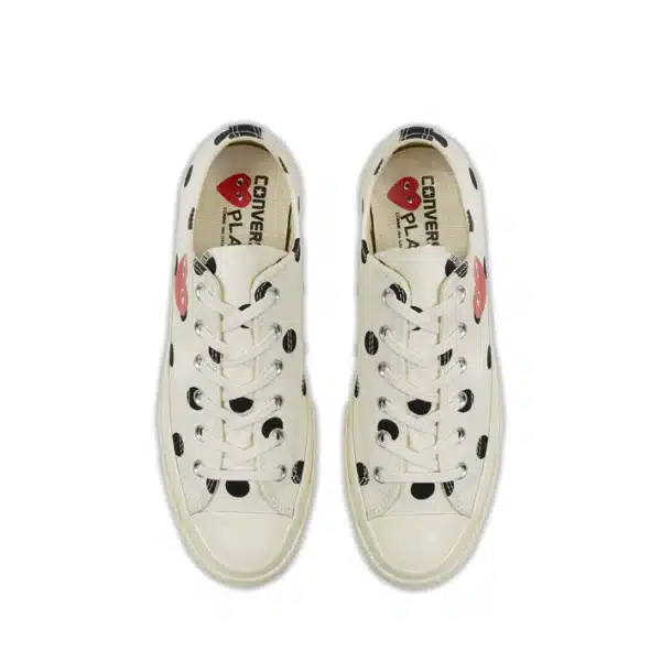 CDG Converse Polka Dot Red Heart Chuck Taylor All Star ’70 Low Shoes