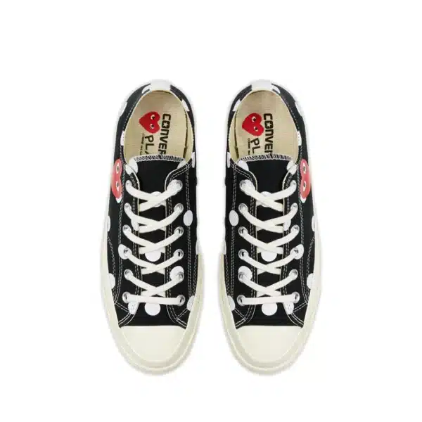 CDG Converse Polka Dot Red Heart Chuck Taylor All Star ’70 Low Sneakers