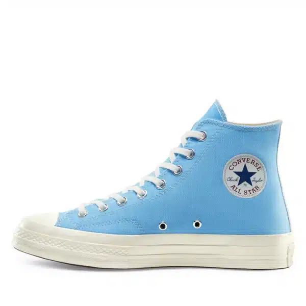 CDG Converse Red Heart Chuck ’70 High Top Blue Sneakers