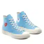 CDG Converse Red Heart Chuck ’70 High Top Blue Sneakers