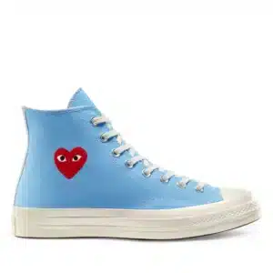 CDG Converse Red Heart Chuck ’70 High Top Blue Sneakers