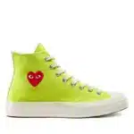 CDG Converse Red Heart Chuck ’70 High Top Green Shoes