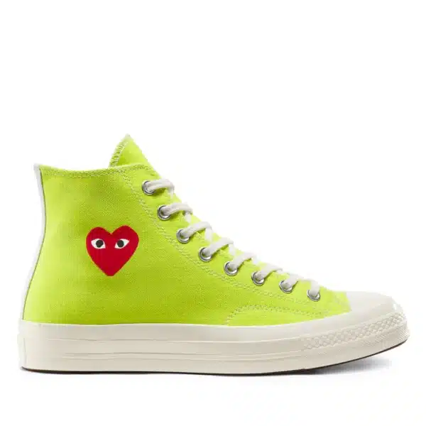 CDG Converse Red Heart Chuck ’70 High Top Green Shoes