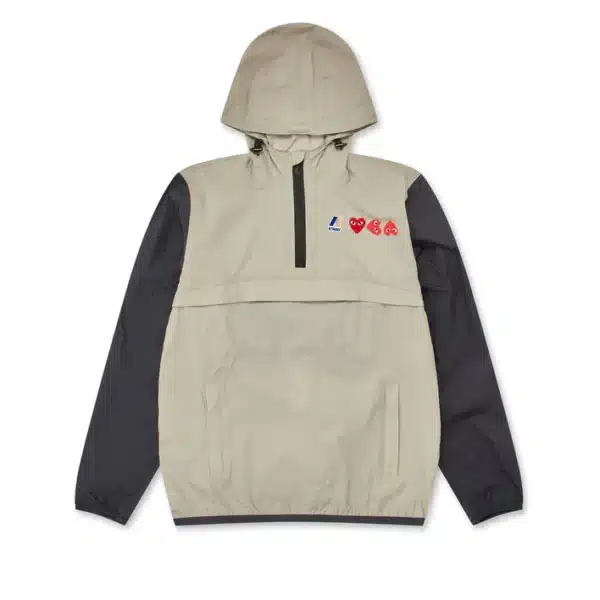 CDG K-Way Half Zip Beige Jacket