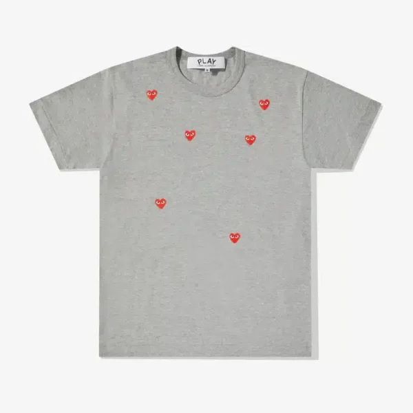 CDG Multi Red Heart Logo T-Shirt