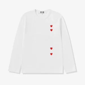 CDG Multi Red Heart Longsleeve T-Shirt