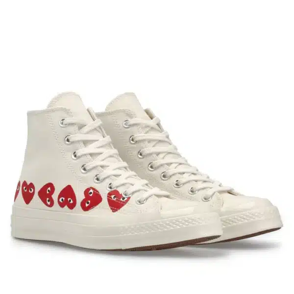 CDG Play Converse Multi Red Heart Chuck Taylor All Star ’70 High Shoes