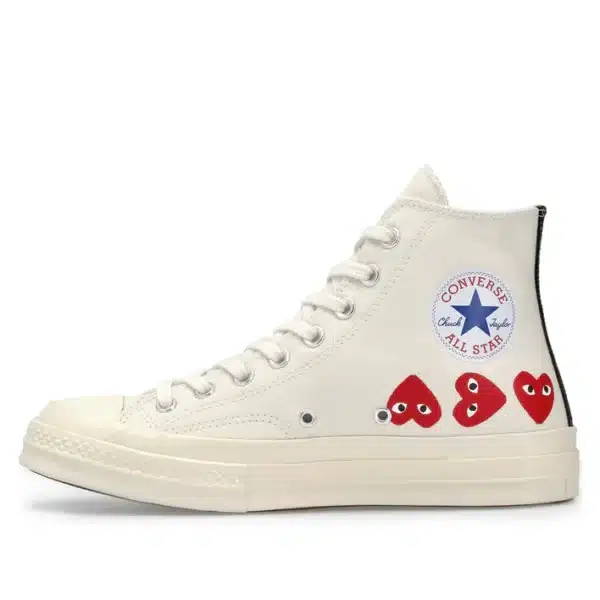 CDG Play Converse Multi Red Heart Chuck Taylor All Star ’70 High Shoes