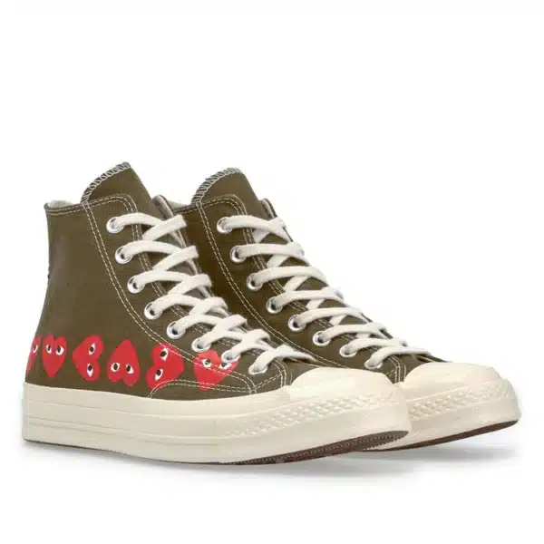 CDG Play Converse Multi Red Heart Chuck Taylor All Star ’70 High Sneakers