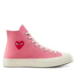 CDG Play Converse Red Heart Chuck ’70 High Top Pink Sneakers