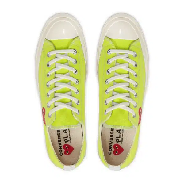 CDG Play Converse Red Heart Chuck ’70 Low Top Green Shoes