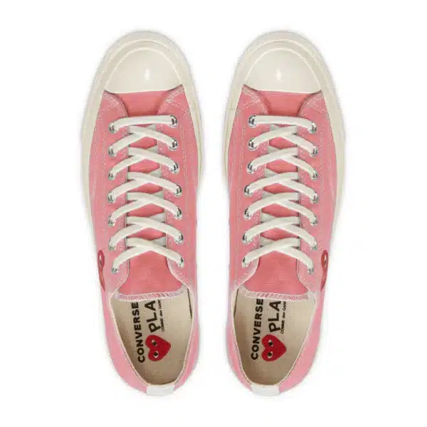 CDG Play Converse Red Heart Chuck ’70 Low Top Pink Sneakers