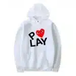 CDG Play Heart White Hoodie