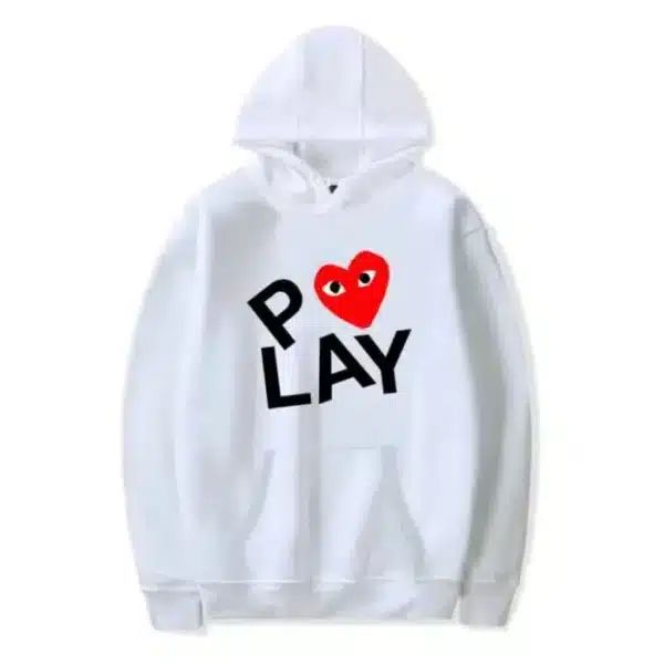 CDG Play Heart White Hoodie