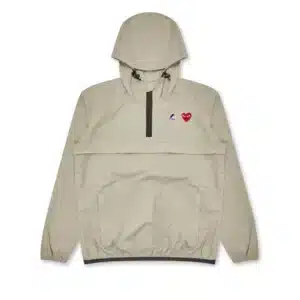 CDG Play K-Way Half Zip Beige Jacket