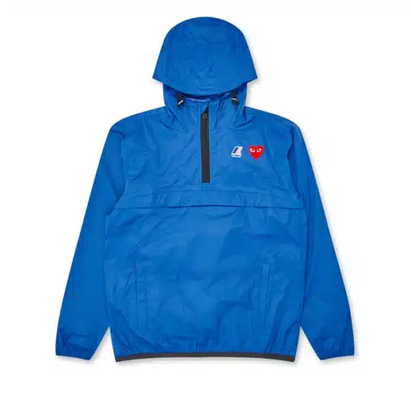 CDG Play K-Way Half Zip Blue Jacket