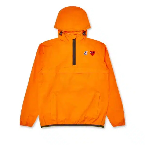 CDG Play K-Way Half Zip Orange Jacket