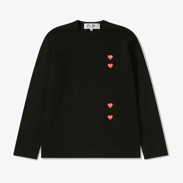 CDG Play Multi Red Heart Longsleeve T-Shirt