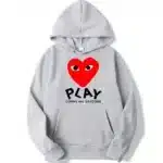 CDG Play Pullover Grey Hoodie