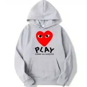 CDG Play Pullover Grey Hoodie