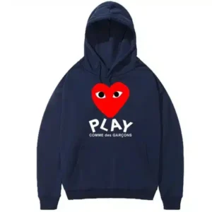 CDG Play Pullover Navy Hoodie