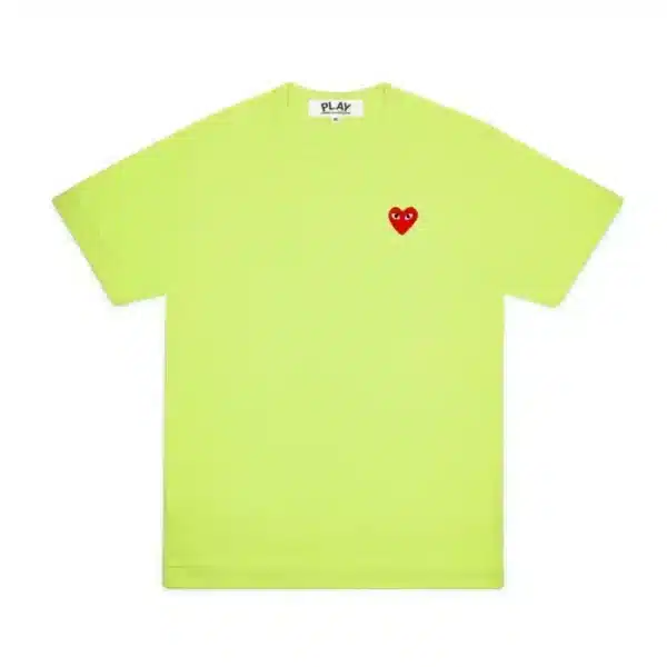 CDG Play Small Red Heart Green T-Shirt