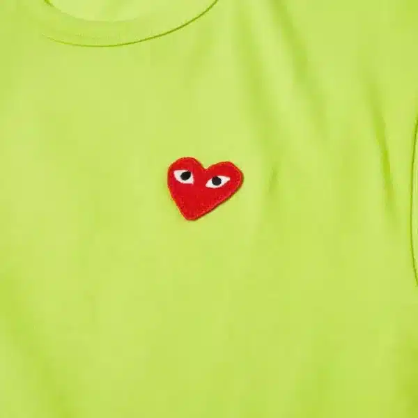 CDG Play Small Red Heart Green T-Shirt