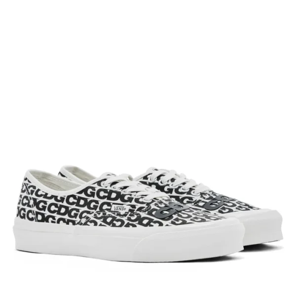 CDG Play Vans Message Authentic White Shoes