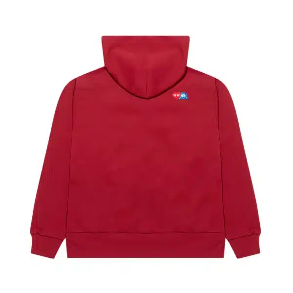 CDG Play X The Artist Invader Zip Up Red Hoodie