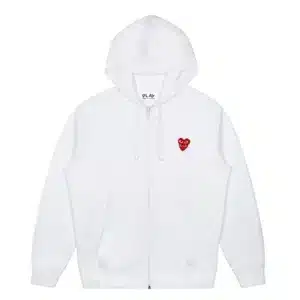 CDG Play with Double Red Heart White Hoodie