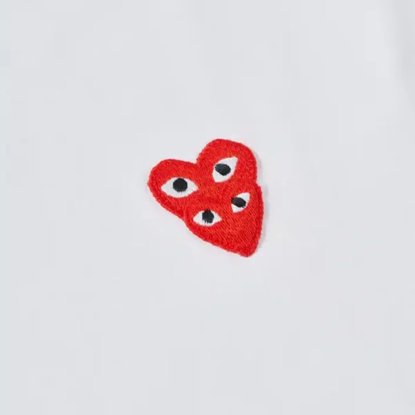 CDG Play with Double Red Heart White T-Shirt