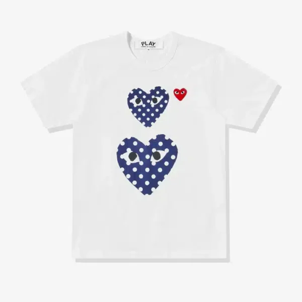 CDG Polka Dot Double Heart T-Shirt