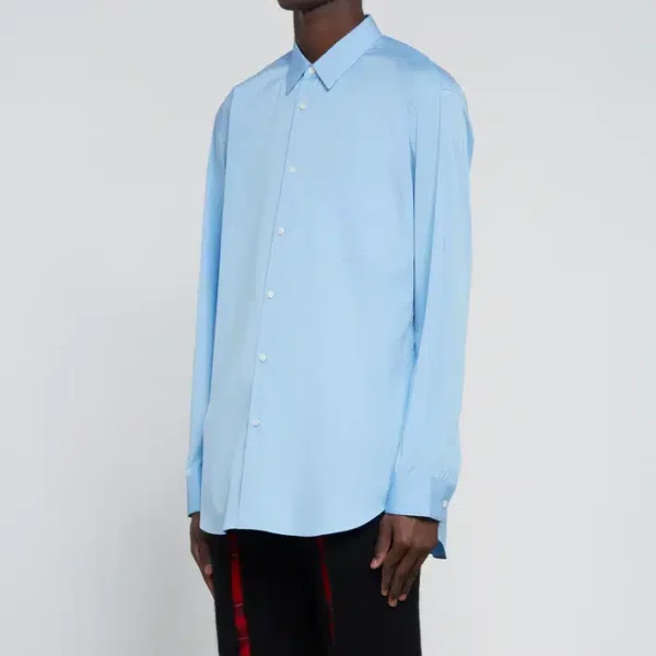 CDG Shirt Forever Classic Fit Woven Cotton Blue Shirt