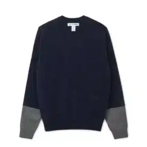 CDG Shirt Forever Round Neck Contrast Navy Jumper