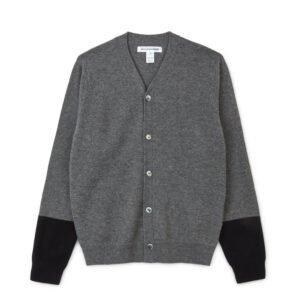 CDG Shirt Forever V-Neck Contrast Grey Cardigan