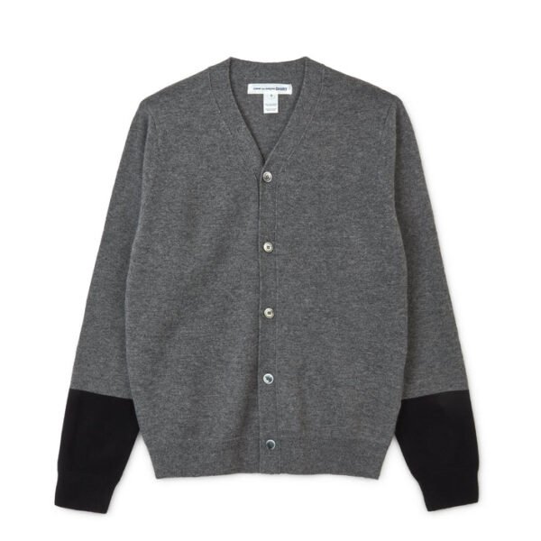 CDG Shirt Forever V-Neck Contrast Grey Cardigan