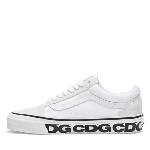 CDG Vans Old Skool LX White Shoes