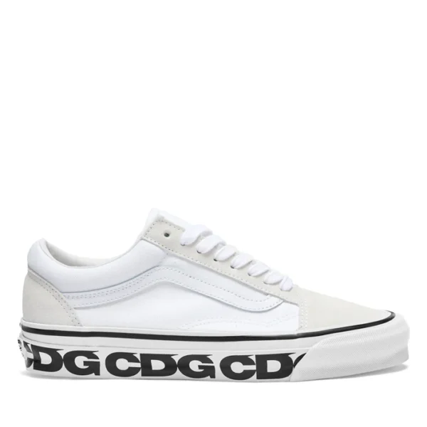 CDG Vans Old Skool LX White Shoes