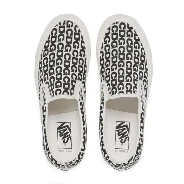 CDG Vans Slip-On White Shoes